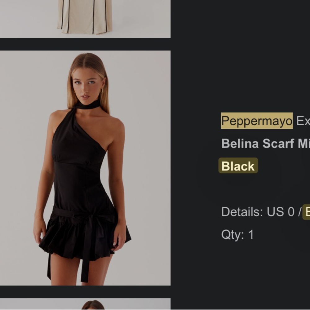 Peppermayo Sonnet Maxi Dress in Cream and Black